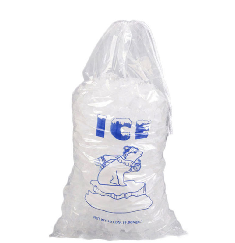 Лед ясности LDPE 10LBS 20LBS пластиковый кладет с клиентом собственный логотип в мешки