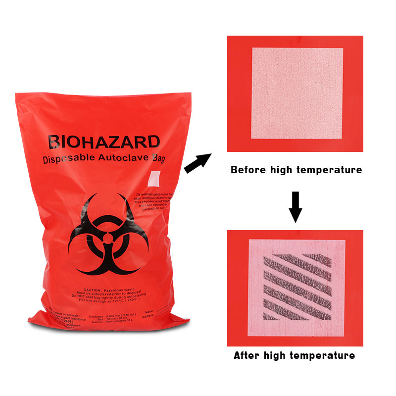 Autoclavable полиэтиленовые пакеты Biohazard PP с индикатором температуры