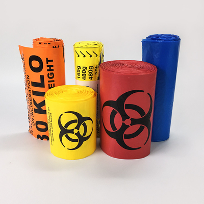 Изготовленная на заказ печатая сумка пластикового Biohazard заразная ненужная в крене