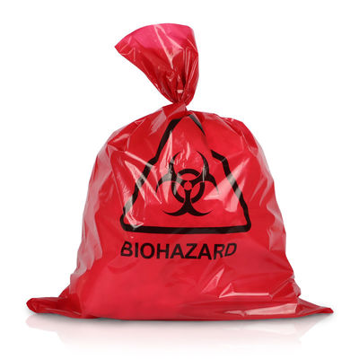 Изготовленный на заказ HDPE LDPE сумок 65MIC автоклава ISO9001 красный медицинский ненужный