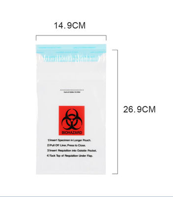 95kap LDPE Ziplock Biohazard полиэтиленовых пакетов автоклава толщиной 0.04mm