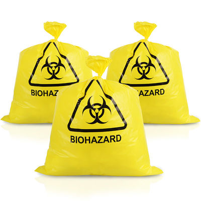 Отход избавления 20L 50L 100L желтый медицинский кладет LDPE в мешки PP HDPE