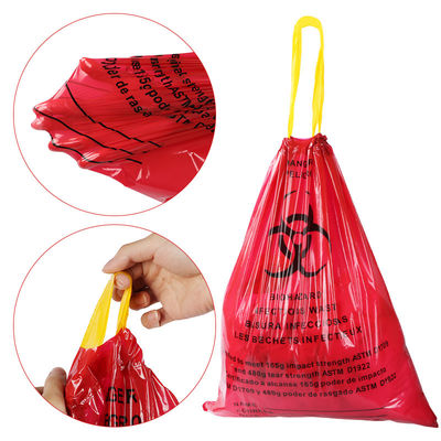 Отброс Biohazard сумок SGS Drawstring медицинский ненужный подгоняет размер
